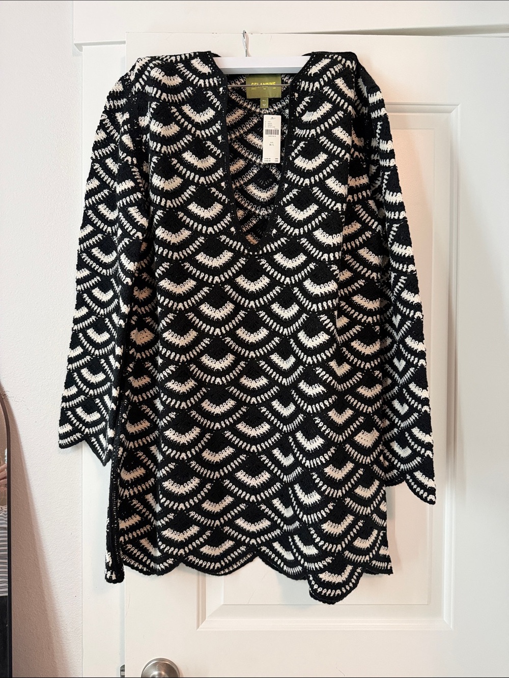 Black & White Long Sleeve kaftan by Celandine from Anthropology